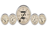 5 PC. GAUGE KIT, 3-1/8" & 2-1/16", MECH. SPEEDO., WTMP & OILP, ANTQ BEIGE